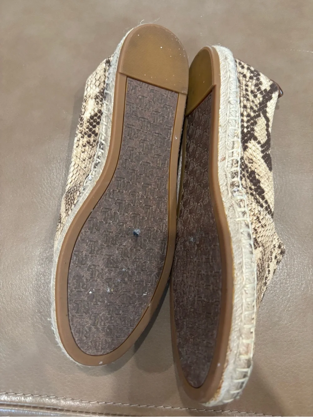 Ralph Lauren Women's Snake-Print Espadrilles in Beige and Brown